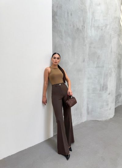 230 Gr Poly Viscose Full Lycra İspanyol Paça Pantolon resmi